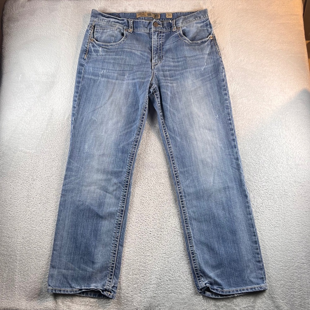 BKE Seth Straight Leg Jeans Mens 38x34 (37x31.5) Denim Contrast Stitch Y2K